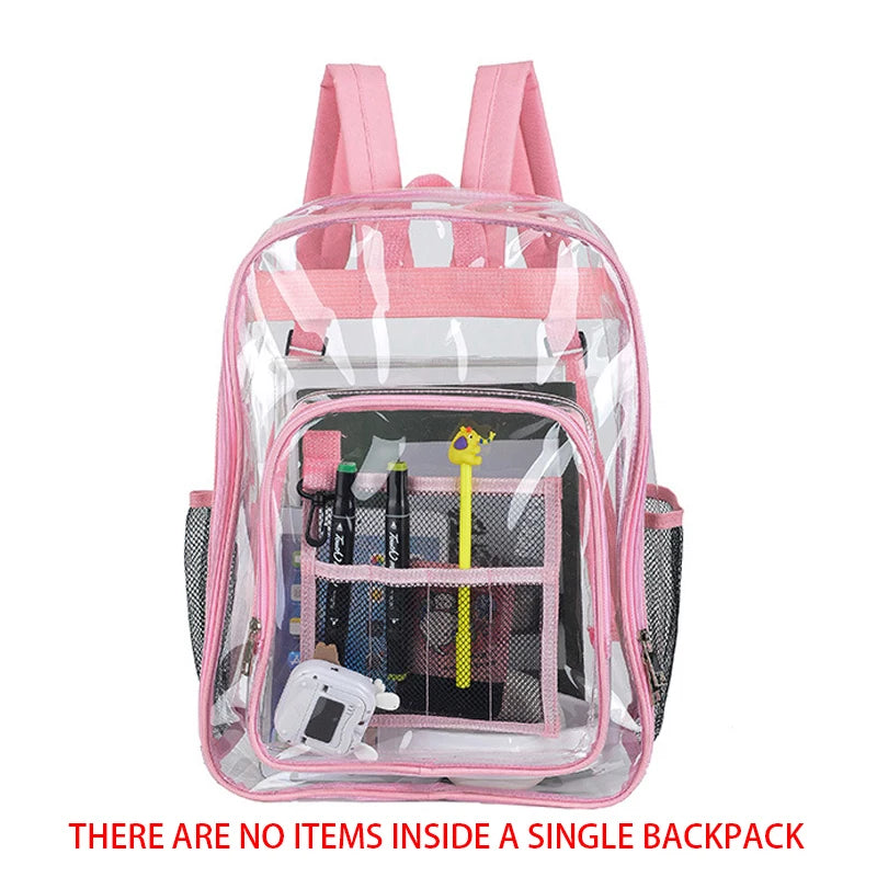 Bolsa de ombro transparente unissex moda simples grande capacidade mochilas portáteis multifuncional à prova dwaterproof água masculino feminino mochila