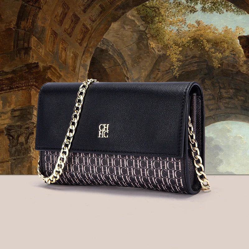 Bolsa de ombro feminina requintada e minimalista com alça de ombro de corrente design versátil para deslocamento e reuniões