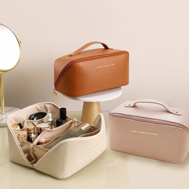 Bolsa de maquiagem para viagem, bolsa cosmética portátil para mulheres, à prova d'água, multifuncional, bolsa cosmética feminina