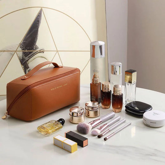 Bolsa de maquiagem para viagem, bolsa cosmética portátil para mulheres, à prova d'água, multifuncional, bolsa cosmética feminina