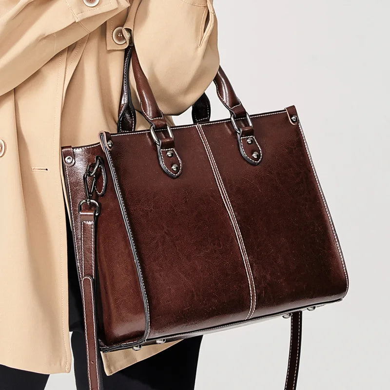 Bolsa feminina corpo cruz bolsa de ombro couro genuíno compras moda escritório feminino real mensageiro sacos alça superior