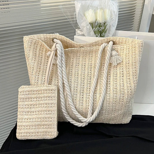 Designer bolsas femininas moda grande capacidade palha sacola verão praia saco casual bali grande bolsa