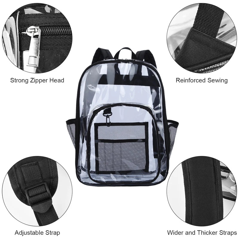 Bolsa de ombro transparente unissex moda simples grande capacidade mochilas portáteis multifuncional à prova dwaterproof água masculino feminino mochila