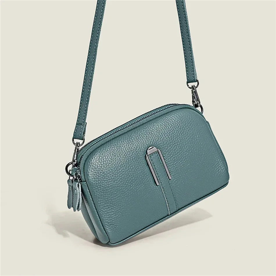 Bolsa de ombro de couro genuíno de luxo bolsas femininas saco para mulher 2024 feminino embreagem sacos de telefone casual crossbody sacos do mensageiro