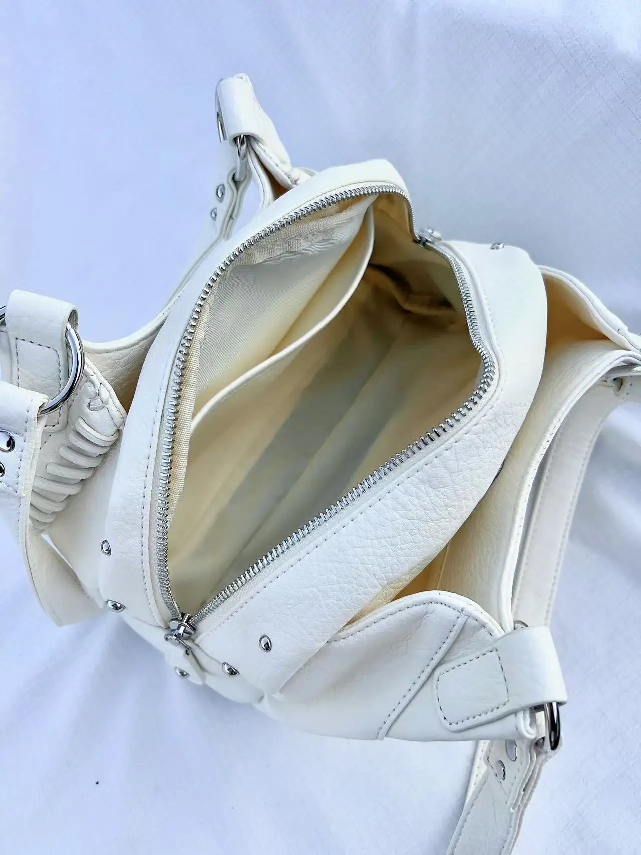 Nicho coreano ASON 24FW couro mini motocicleta bolsa de ombro único axila bolsa de grande capacidade