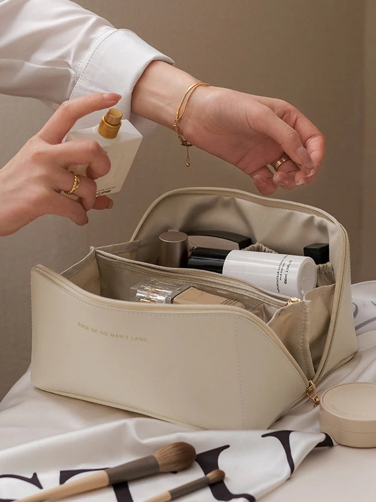 Bolsa de maquiagem para viagem, bolsa cosmética portátil para mulheres, à prova d'água, multifuncional, bolsa cosmética feminina