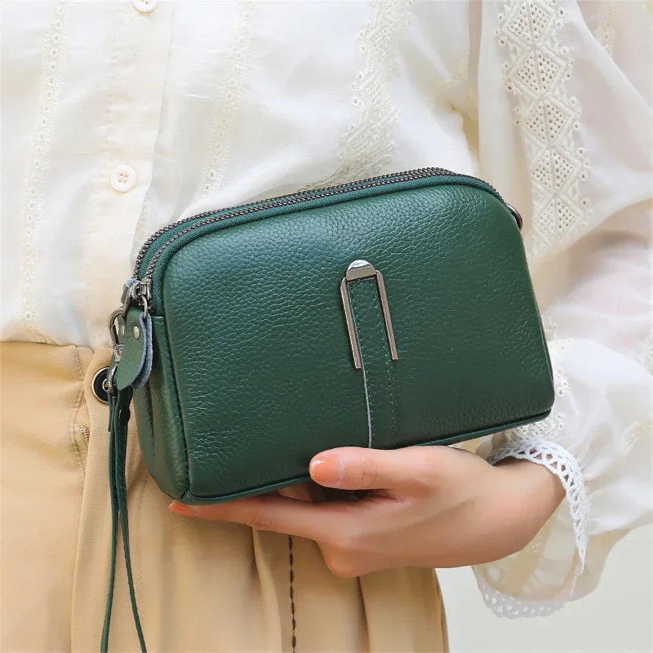 Bolsa de ombro de couro genuíno de luxo bolsas femininas saco para mulher 2024 feminino embreagem sacos de telefone casual crossbody sacos do mensageiro