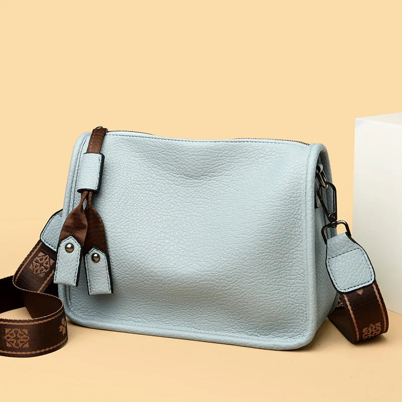 Alta qualidade de couro genuíno das mulheres sacola luxo macio senhoras ombro crossbody sacos 2024 moda feminina mensageiro sac