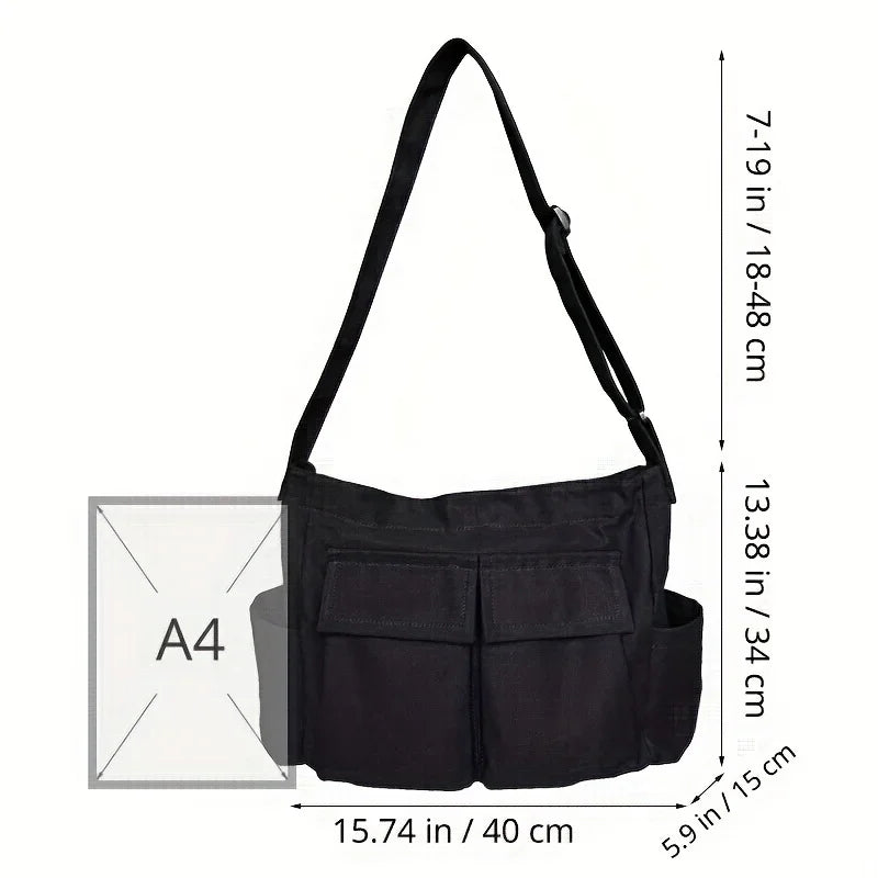 Workwear lona ombro grande capacidade retro messenger bag nova classe estudante messenger bag