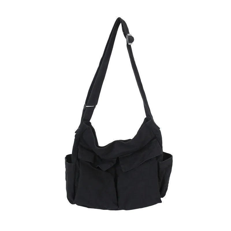 Workwear lona ombro grande capacidade retro messenger bag nova classe estudante messenger bag