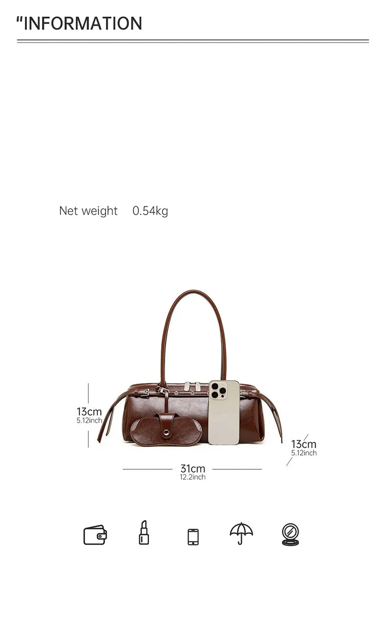 2025 nova bolsa de ombro feminina de couro genuíno luxo senhoras bolsa baguette saco feminino commuter compras axilas saco