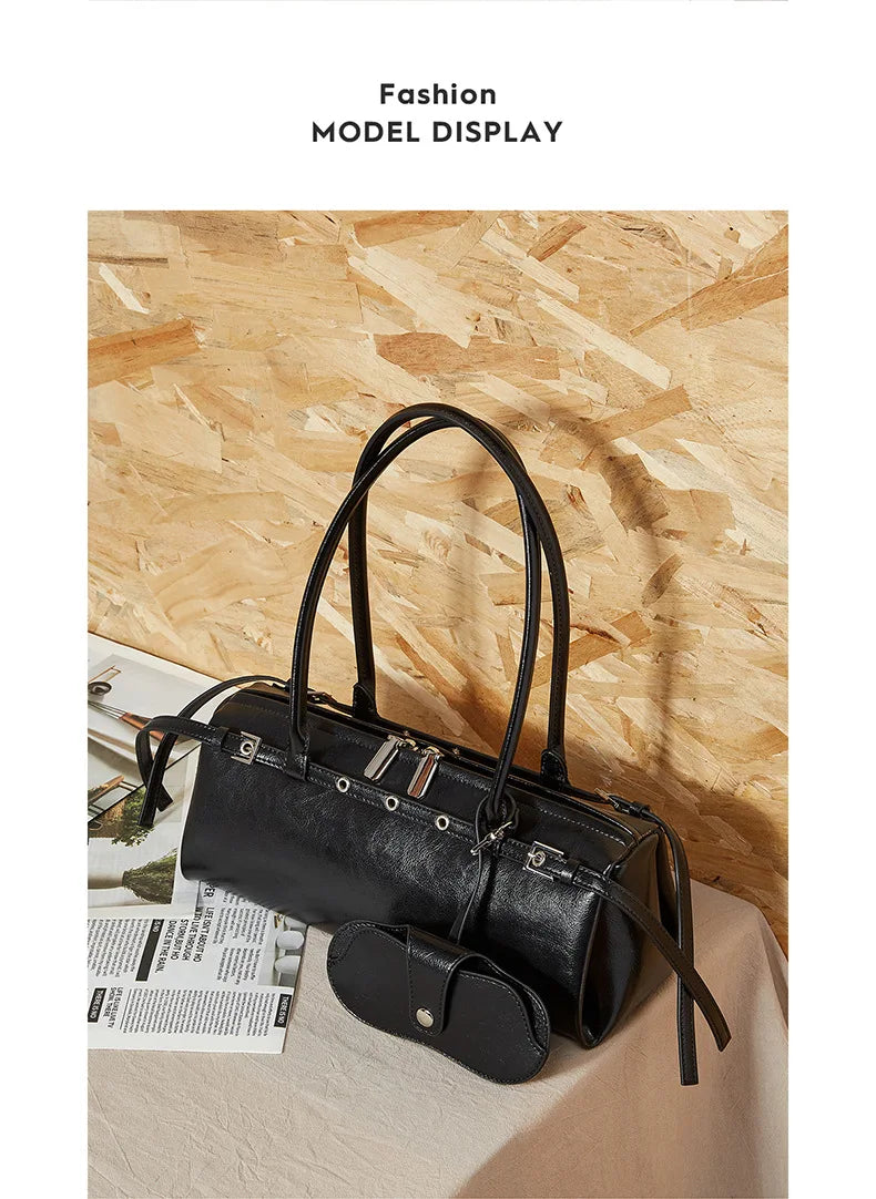 2025 nova bolsa de ombro feminina de couro genuíno luxo senhoras bolsa baguette saco feminino commuter compras axilas saco