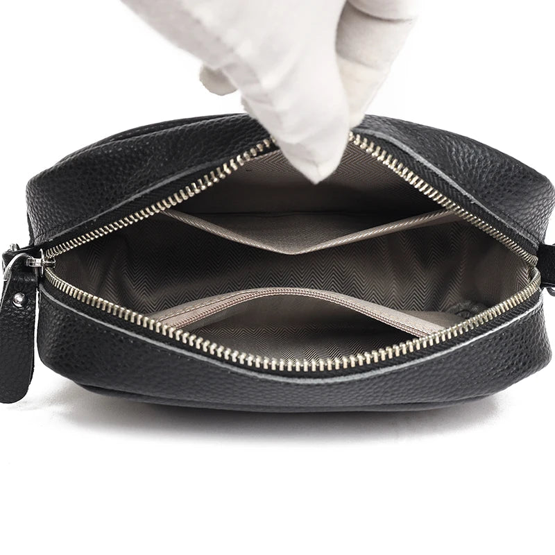 Alta qualidade de couro genuíno das mulheres crossbody sacos ombro 2023 luxo cor sólida bolsa couro vaca feminino mensageiro tote sac