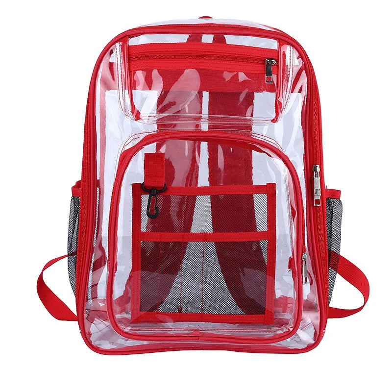 Bolsa de ombro transparente unissex moda simples grande capacidade mochilas portáteis multifuncional à prova dwaterproof água masculino feminino mochila