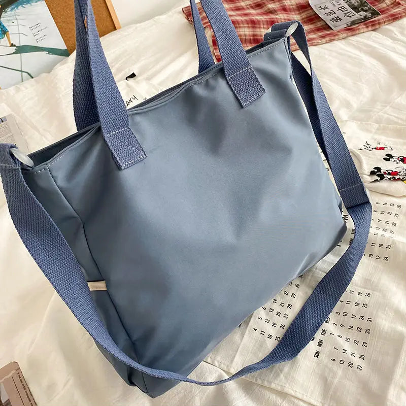 Bolsa de ombro feminina de lona à prova d'água, bolsa mensageiro de nylon para mulheres, bolsa crossbody oxford, sacola de livros para meninas