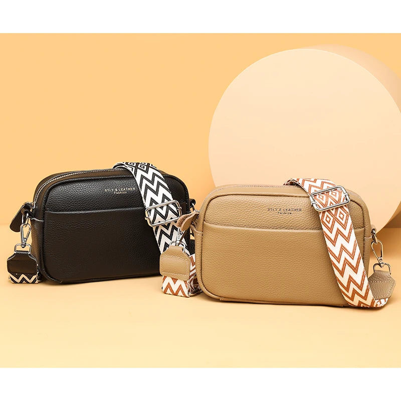 Alta qualidade de couro genuíno das mulheres crossbody sacos ombro 2023 luxo cor sólida bolsa couro vaca feminino mensageiro tote sac