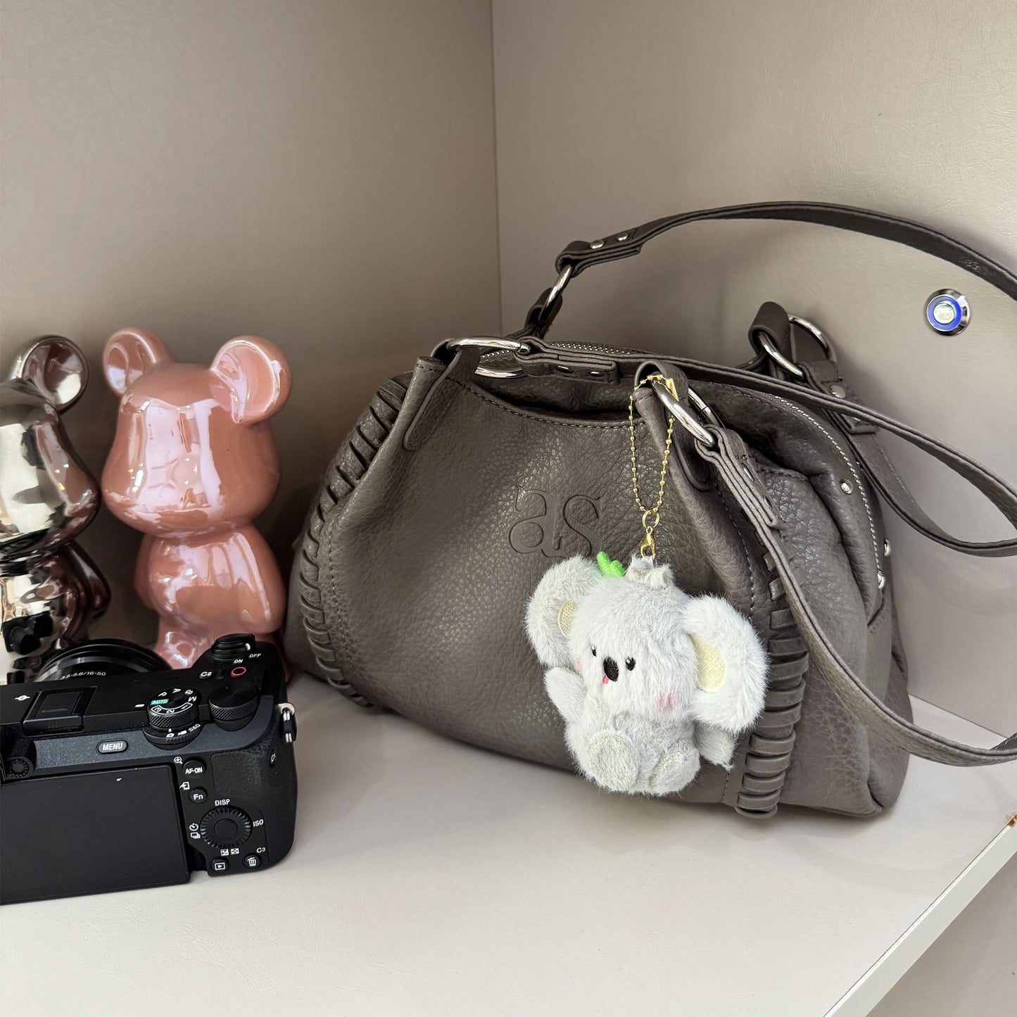Nicho coreano ASON 24FW couro mini motocicleta bolsa de ombro único axila bolsa de grande capacidade