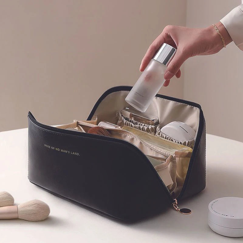 Bolsa de maquiagem para viagem, bolsa cosmética portátil para mulheres, à prova d'água, multifuncional, bolsa cosmética feminina