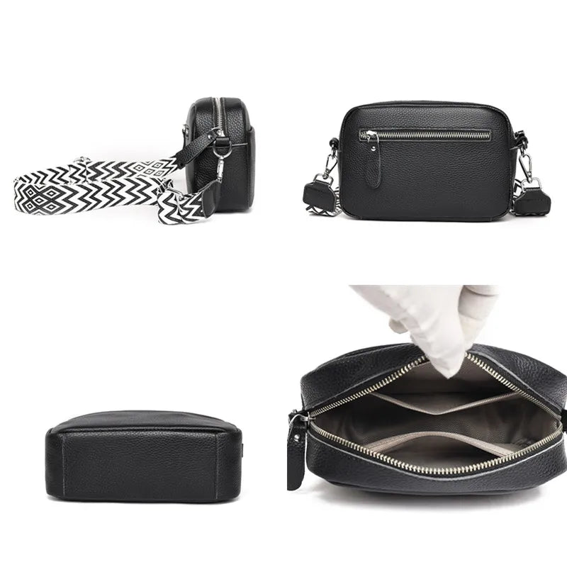 Alta qualidade de couro genuíno das mulheres crossbody sacos ombro 2023 luxo cor sólida bolsa couro vaca feminino mensageiro tote sac
