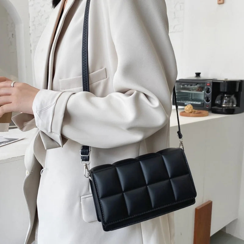 Grande capacidade Designer bolsa de ombro para mulheres, couro PU, bolsa crossbody feminina, alça bolsa, moda