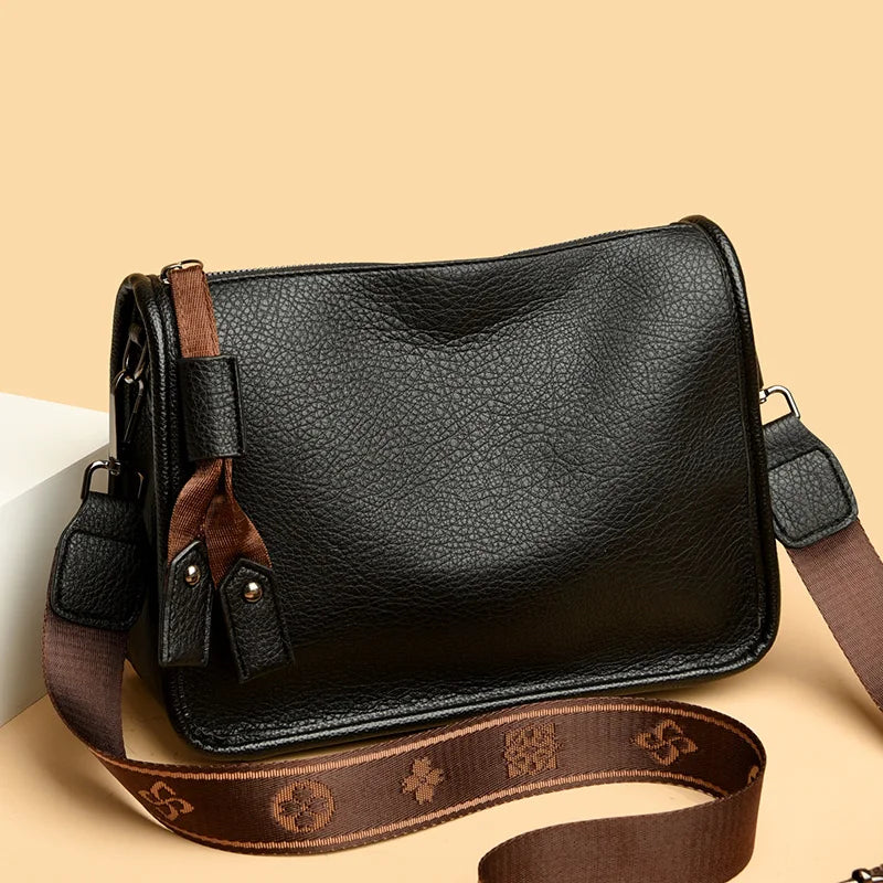 Alta qualidade de couro genuíno das mulheres sacola luxo macio senhoras ombro crossbody sacos 2024 moda feminina mensageiro sac