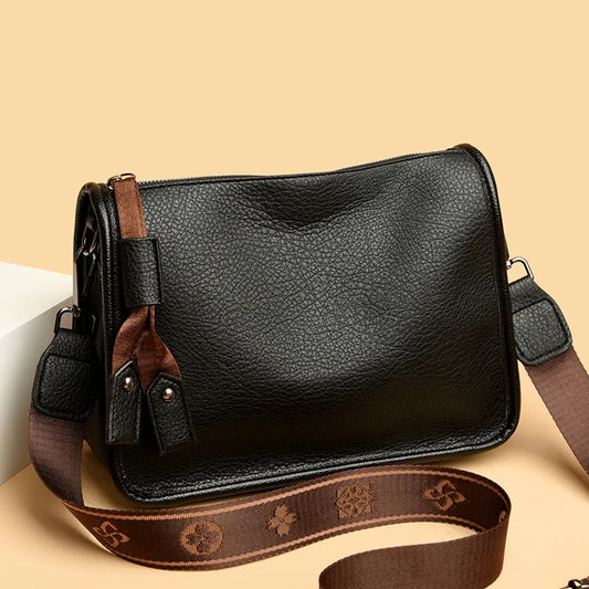 Alta qualidade de couro genuíno das mulheres sacola luxo macio senhoras ombro crossbody sacos 2024 moda feminina mensageiro sac