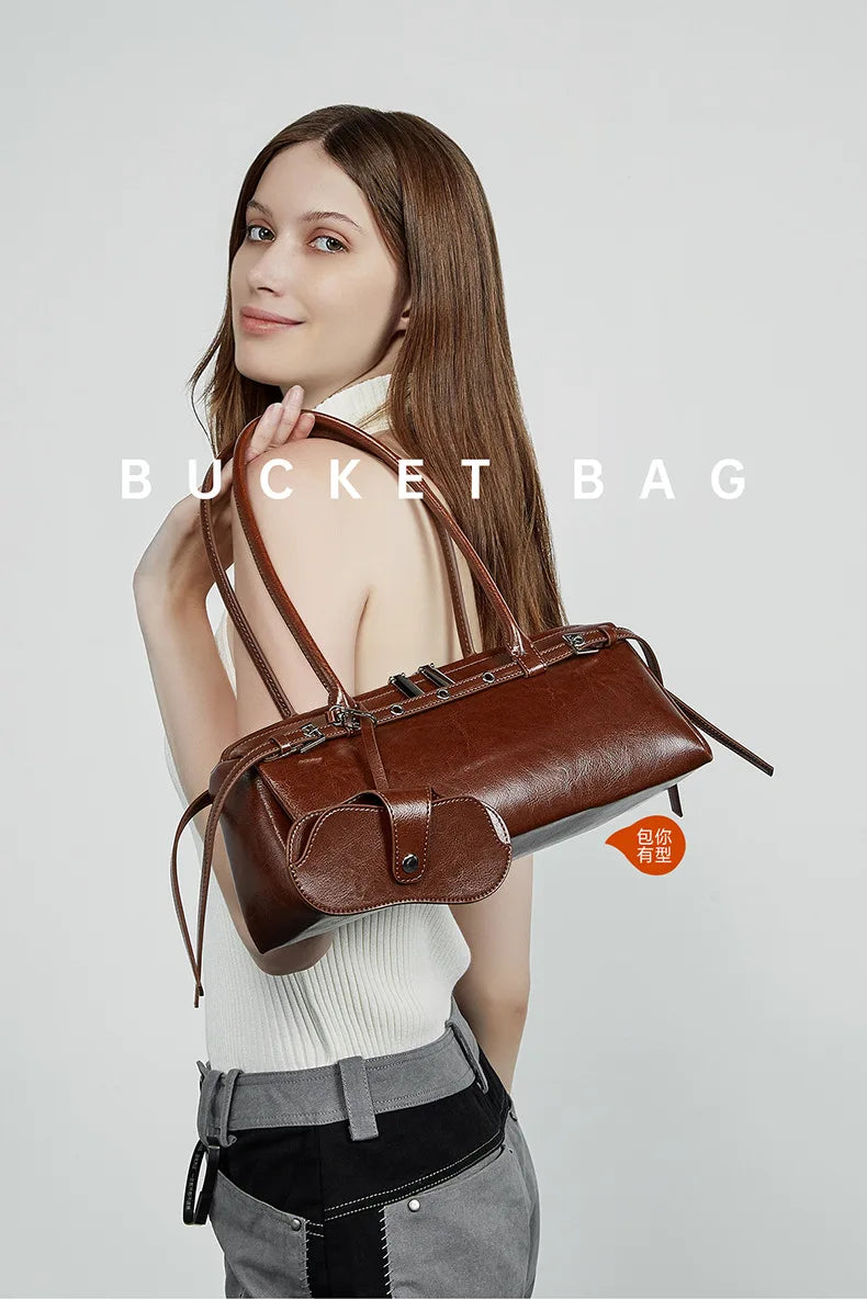 2025 nova bolsa de ombro feminina de couro genuíno luxo senhoras bolsa baguette saco feminino commuter compras axilas saco