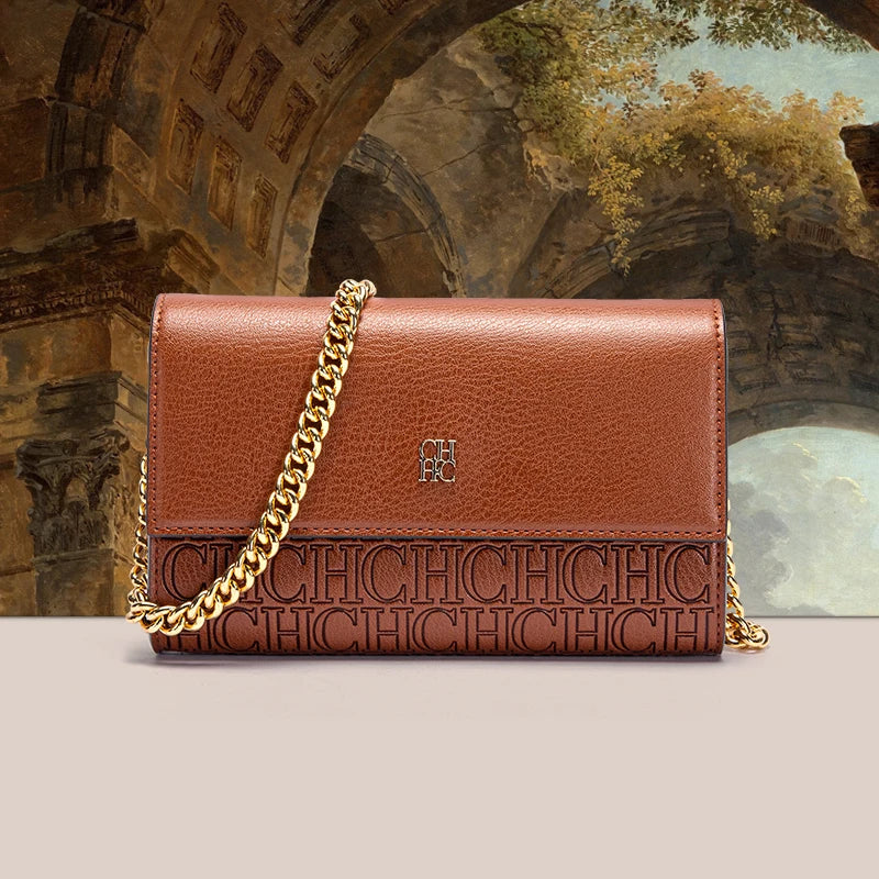 Bolsa de ombro feminina requintada e minimalista com alça de ombro de corrente design versátil para deslocamento e reuniões