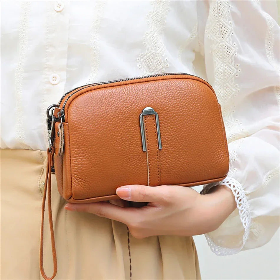 Bolsa de ombro de couro genuíno de luxo bolsas femininas saco para mulher 2024 feminino embreagem sacos de telefone casual crossbody sacos do mensageiro