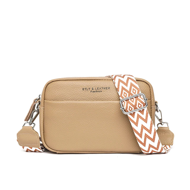 Alta qualidade de couro genuíno das mulheres crossbody sacos ombro 2023 luxo cor sólida bolsa couro vaca feminino mensageiro tote sac