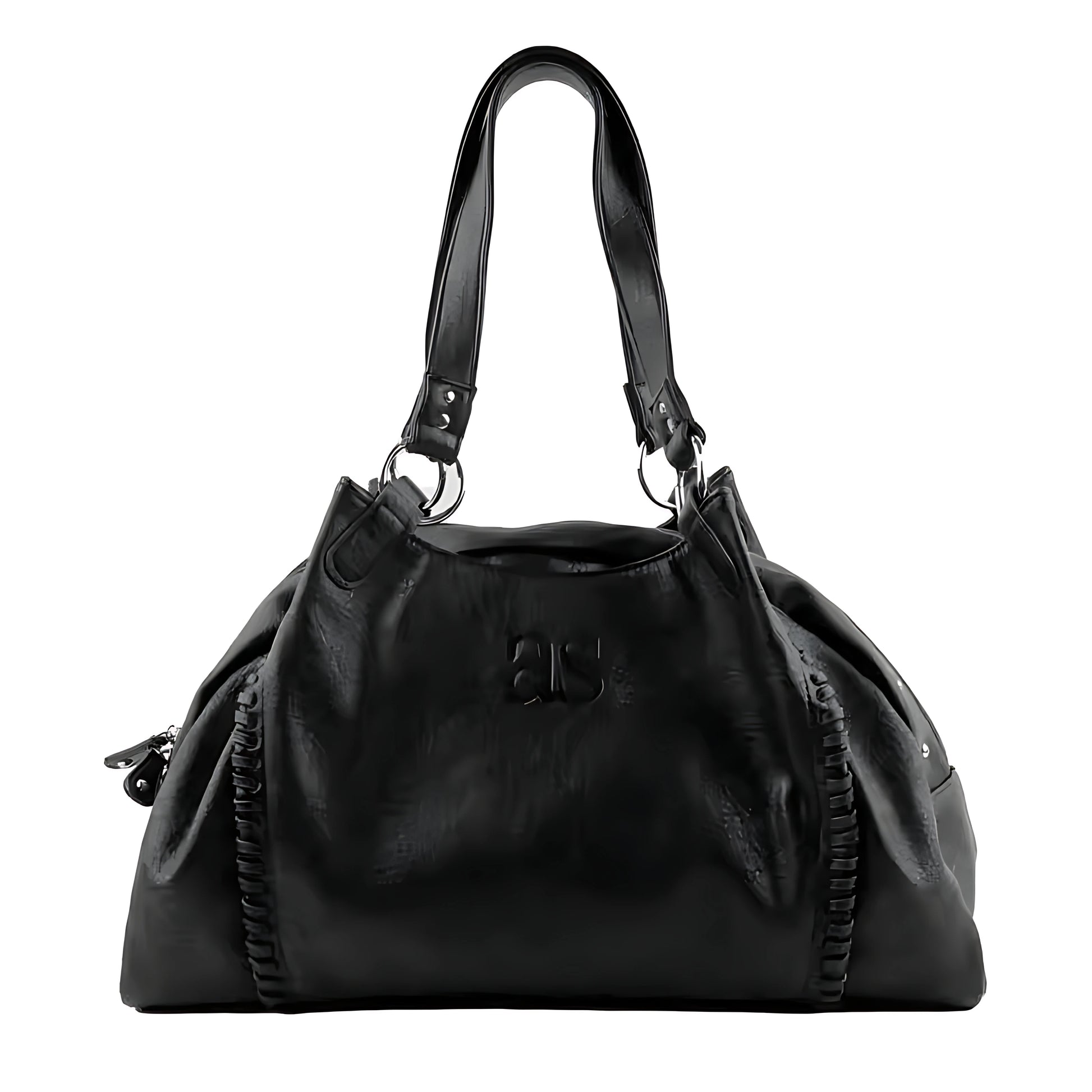 Nicho coreano ASON 24FW couro mini motocicleta bolsa de ombro único axila bolsa de grande capacidade