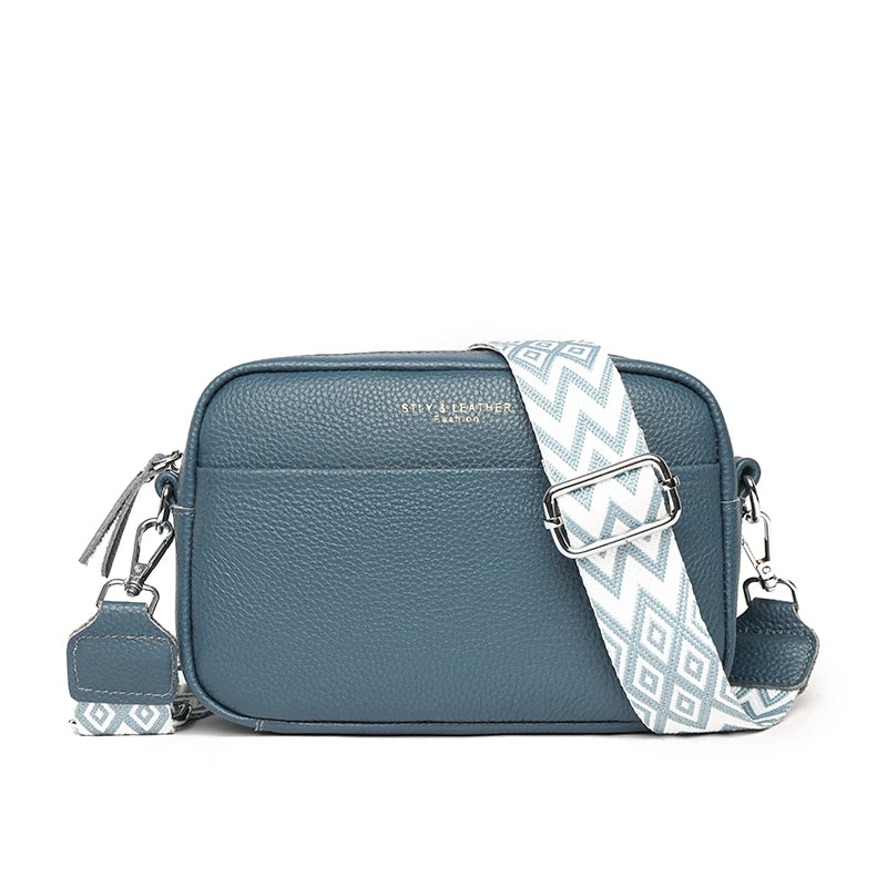 Alta qualidade de couro genuíno das mulheres crossbody sacos ombro 2023 luxo cor sólida bolsa couro vaca feminino mensageiro tote sac