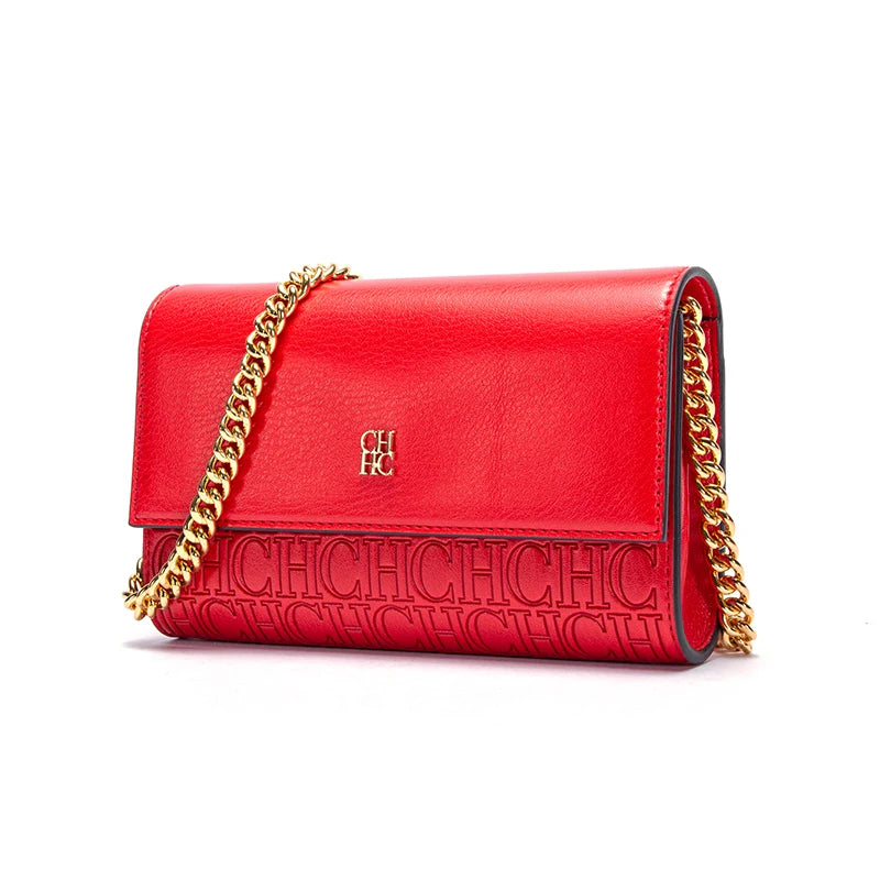 Bolsa de ombro feminina requintada e minimalista com alça de ombro de corrente design versátil para deslocamento e reuniões